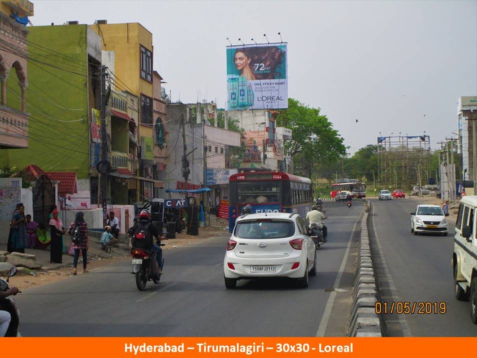 Outdoor Media Promotion Advertising in Hyderabad, Hoardings Agency in Thirumagiri Main Road Facing Polytechnic in Hyderabad